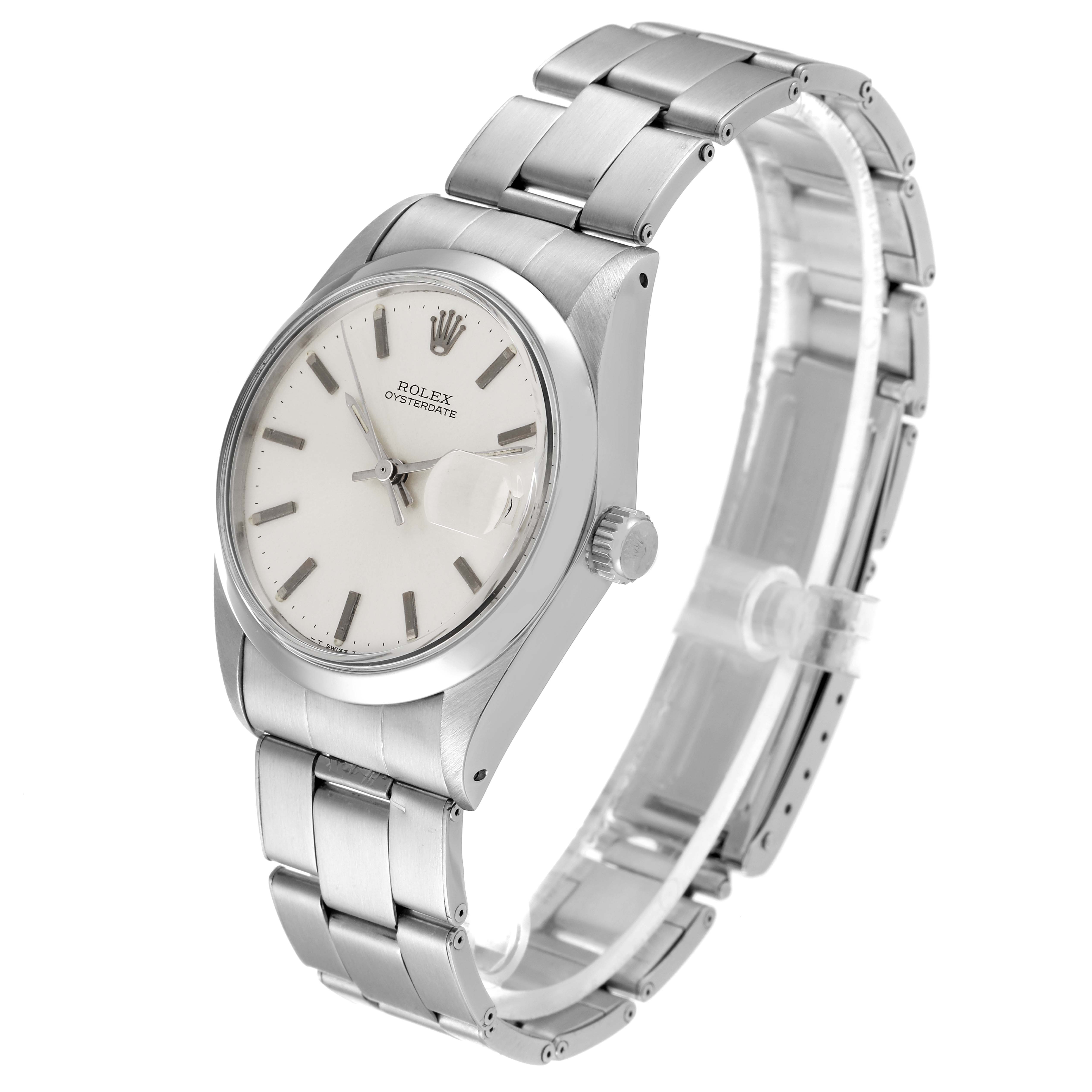 The Rolex Vintage Collection 6694 Men
s Stainless Steel Silver Dial 6694 Men
s Stainless Steel Silver Dial model is shown at a three-quarter angle, displaying its face, crown, and metal bracelet.