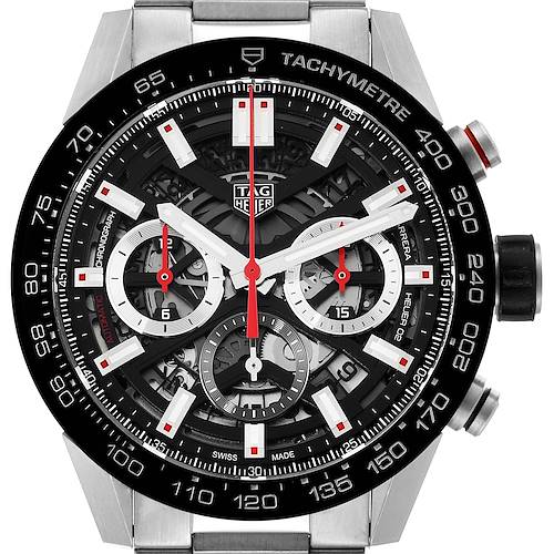 Photo of Tag Heuer Carrera Chronograph Steel Skeleton Dial Mens Watch CBG2A10