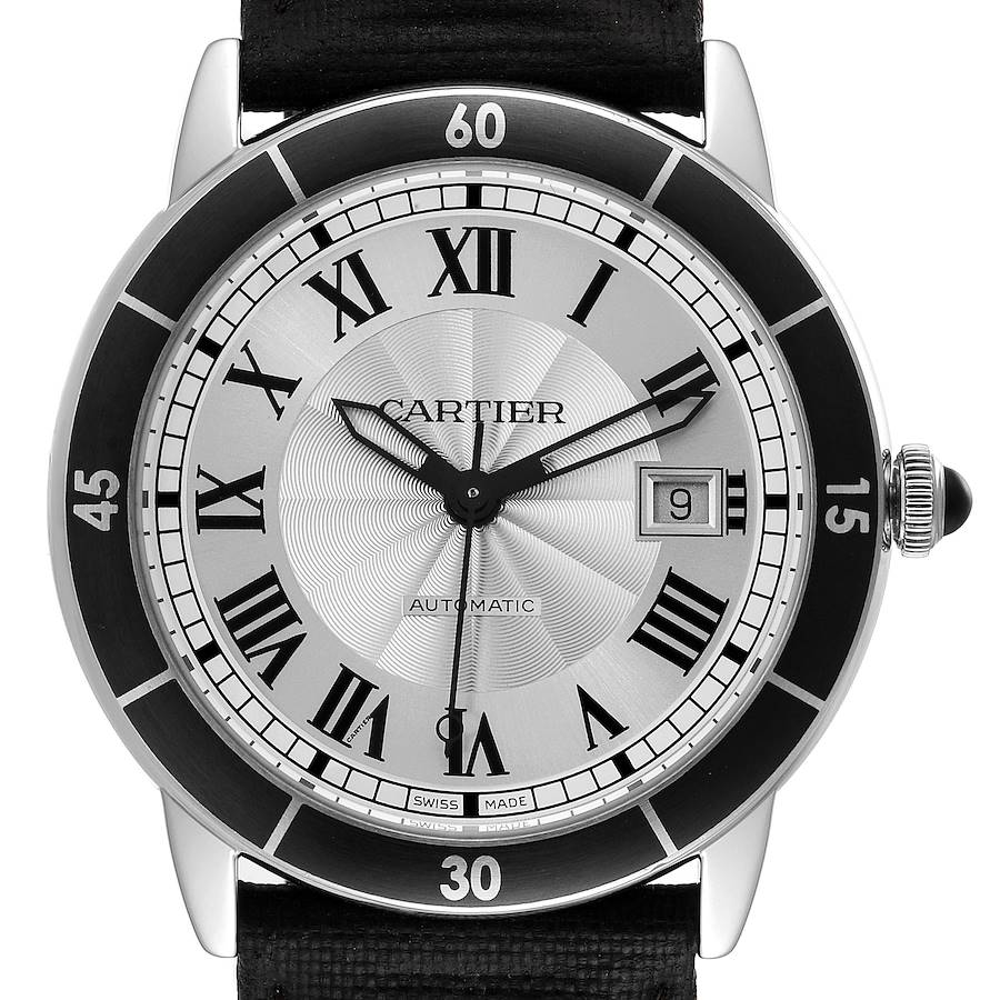 Cartier Ronde Croisiere Silver Dial Automatic Steel Mens Watch WSRN0002 SwissWatchExpo