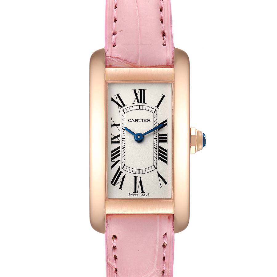 Cartier Tank Americaine 18K Rose Gold Silver Dial Ladies Watch W2607456 SwissWatchExpo