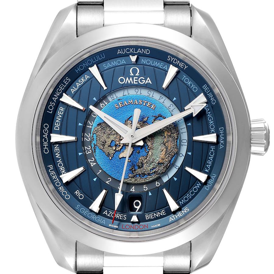 Omega Seamaster Aqua Terra Worldtimer GMT Watch 220.10.43.22.03.001 Box Card SwissWatchExpo