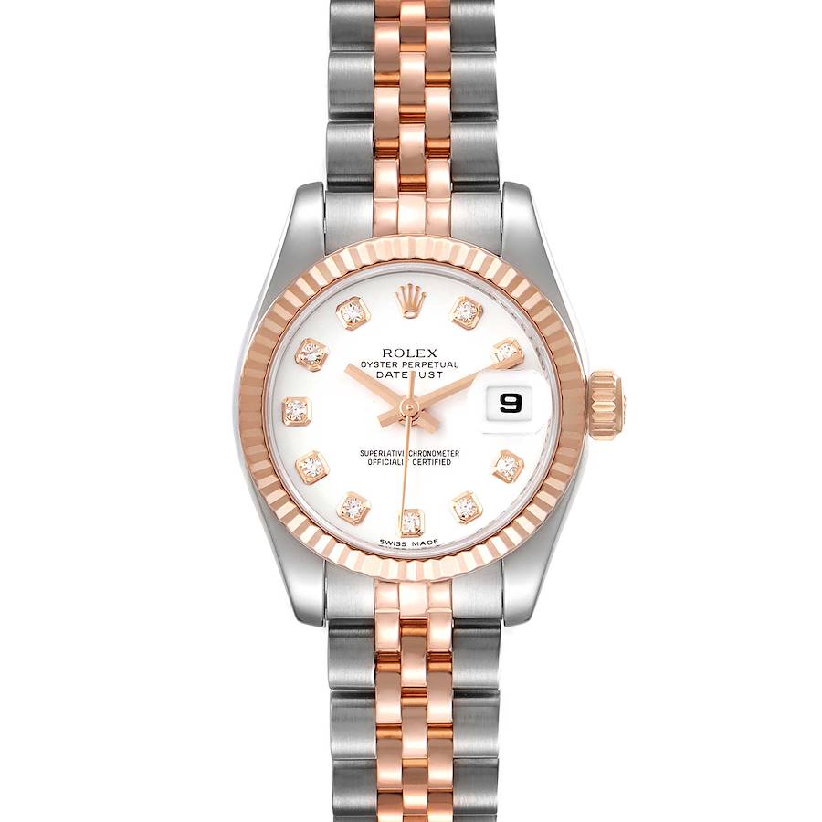 Rolex Datejust EveRose Gold Steel Diamond Ladies Watch 179171 Box Card SwissWatchExpo