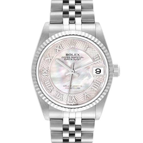 Photo of Rolex Datejust Midsize Steel White Gold Mother of Pearl Ladies Watch 78274