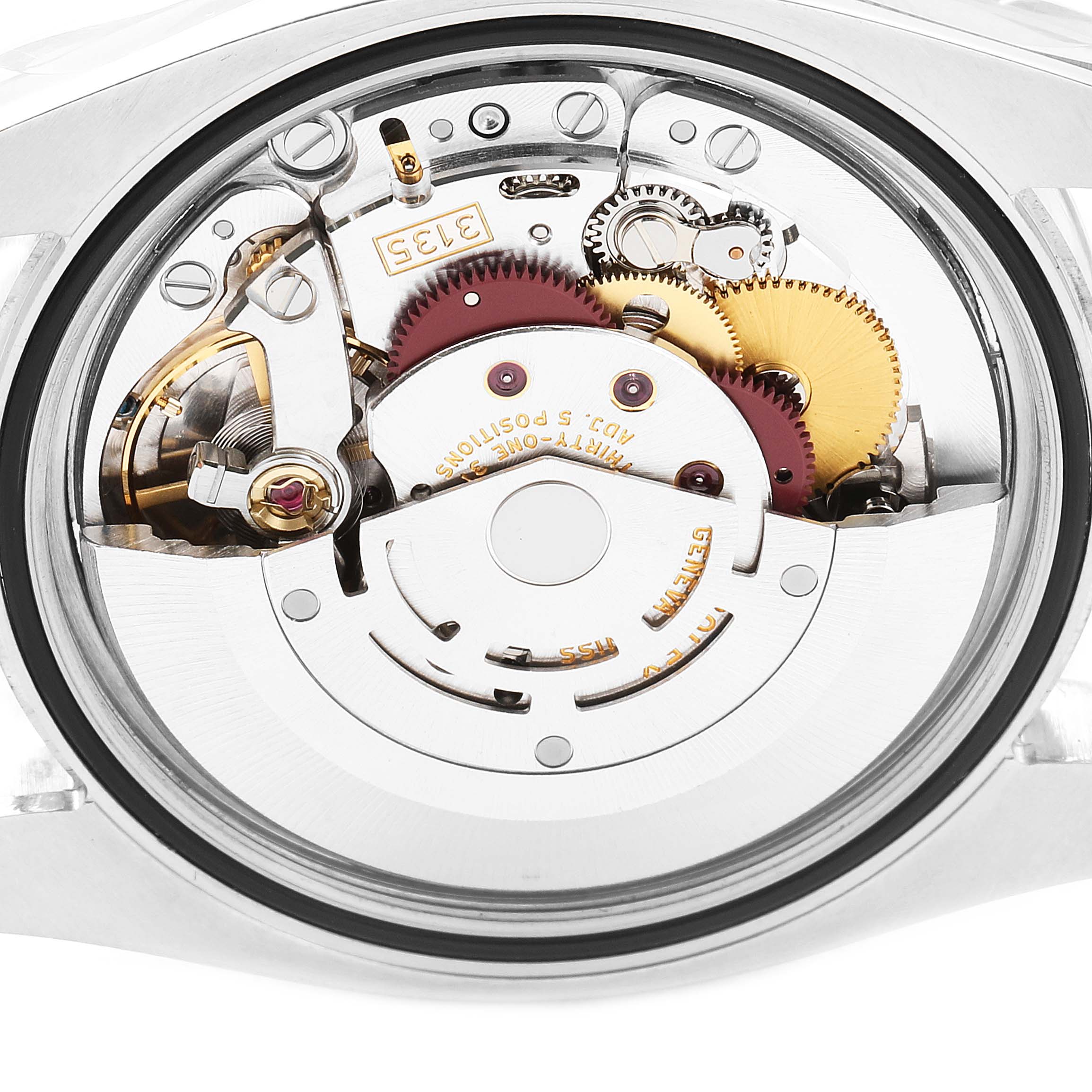 The image shows the internal mechanism of the Rolex Datejust 116234 Men's Stainless Steel Silver Dial 116234 Men's Stainless Steel Silver Dial watch from the back.