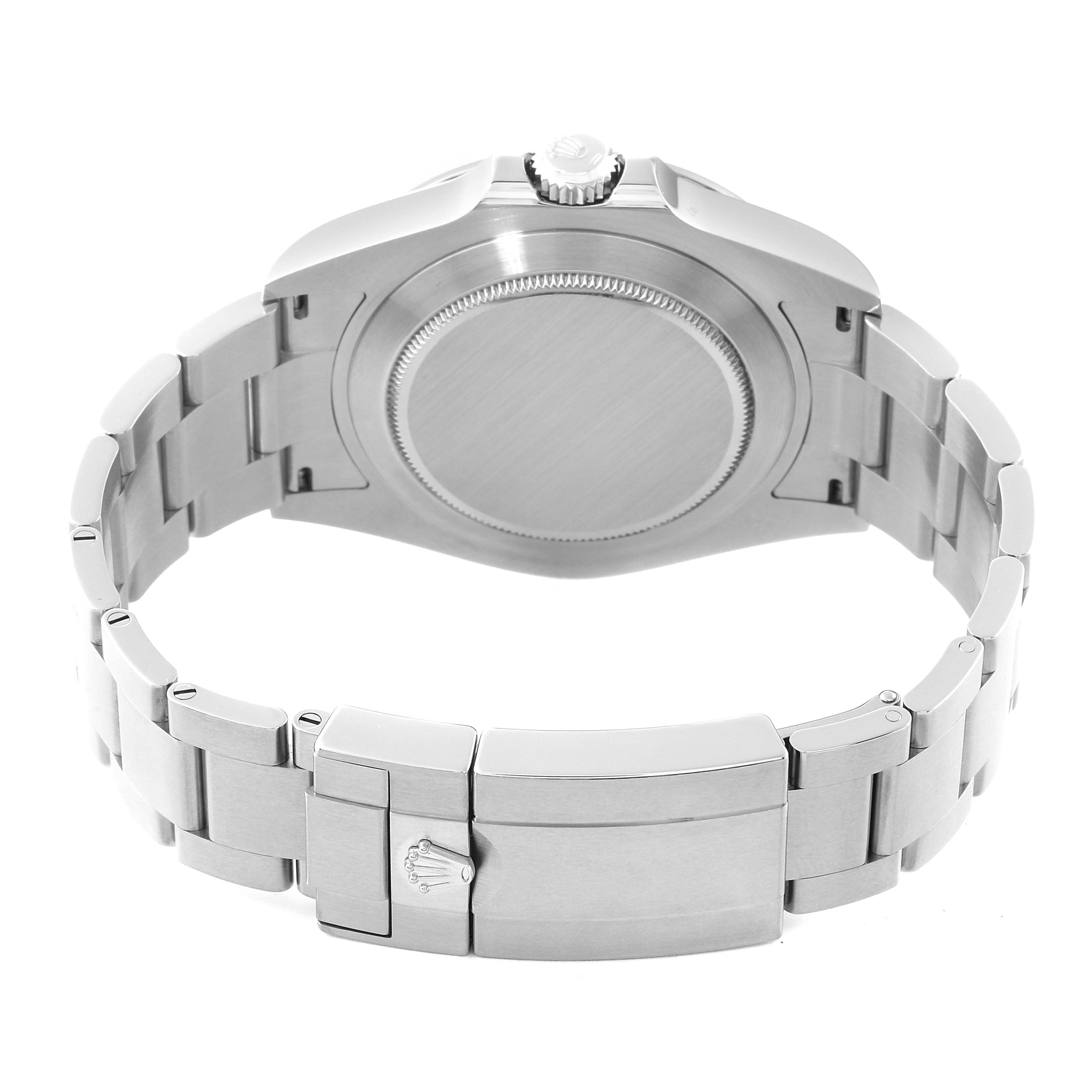 This image shows the back case and bracelet of the Rolex Explorer 226570 Men's Stainless Steel White Dial 226570 Men's Stainless Steel White Dial model watch.