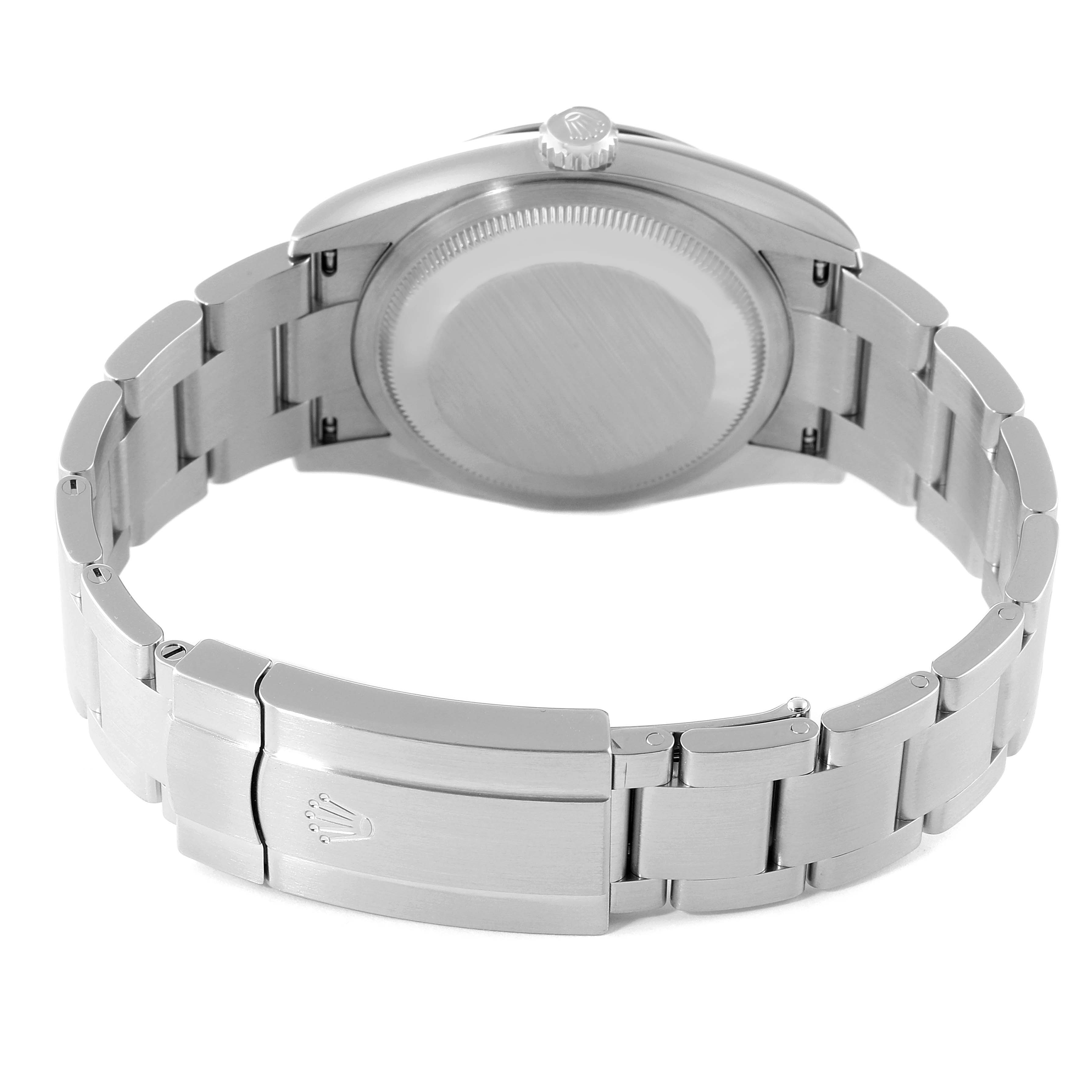 This image shows the back and bracelet of a Rolex Oyster Perpetual 126000 Men's Stainless Steel Silver Dial 126000 Men's Stainless Steel Silver Dial watch from a rear and slightly angled perspective.