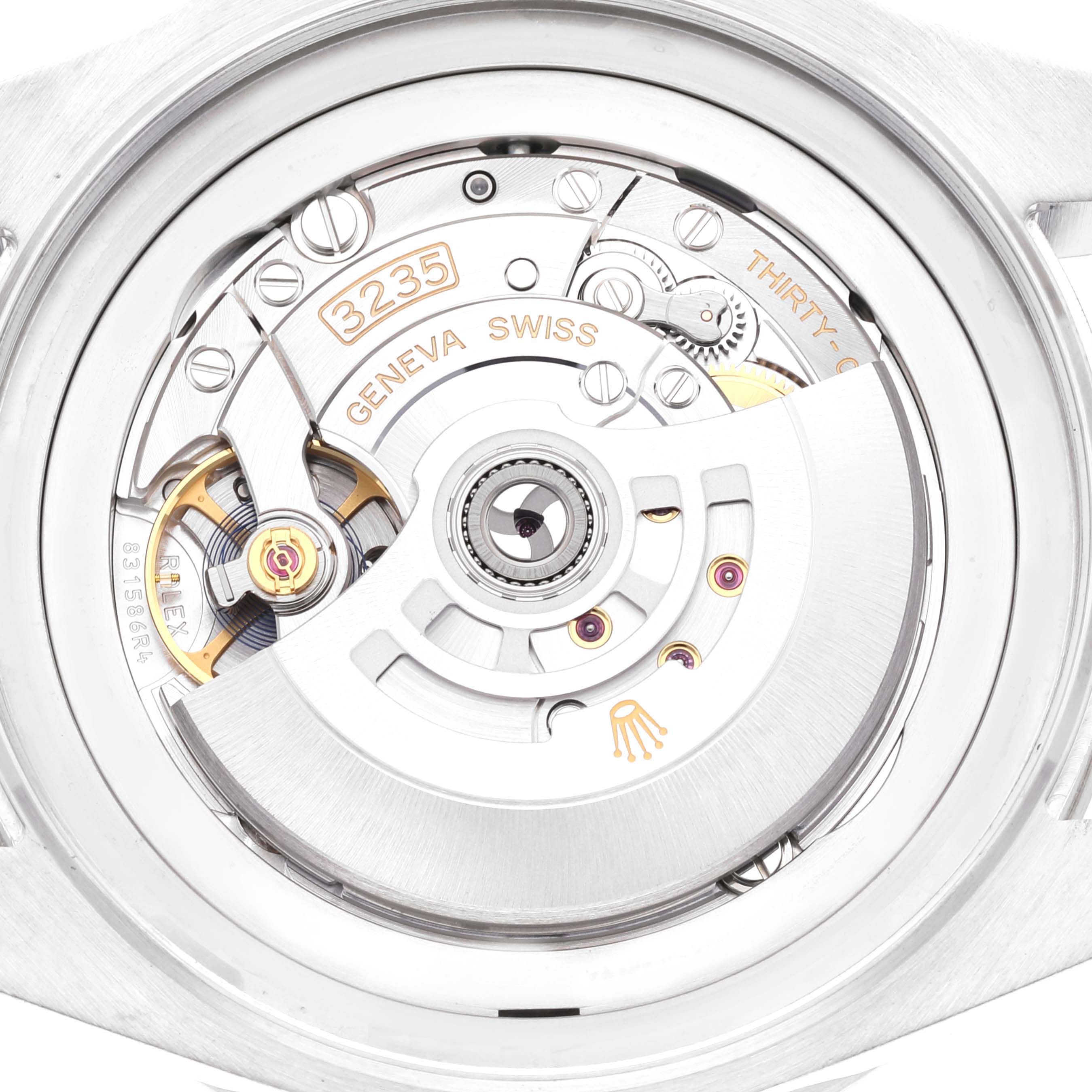 This image shows the movement and internal mechanism of a Rolex Sea-Dweller 126660 Men
s Stainless Steel Black Dial 126660 Men
s Stainless Steel Black Dial watch from a close-up, rear angle.