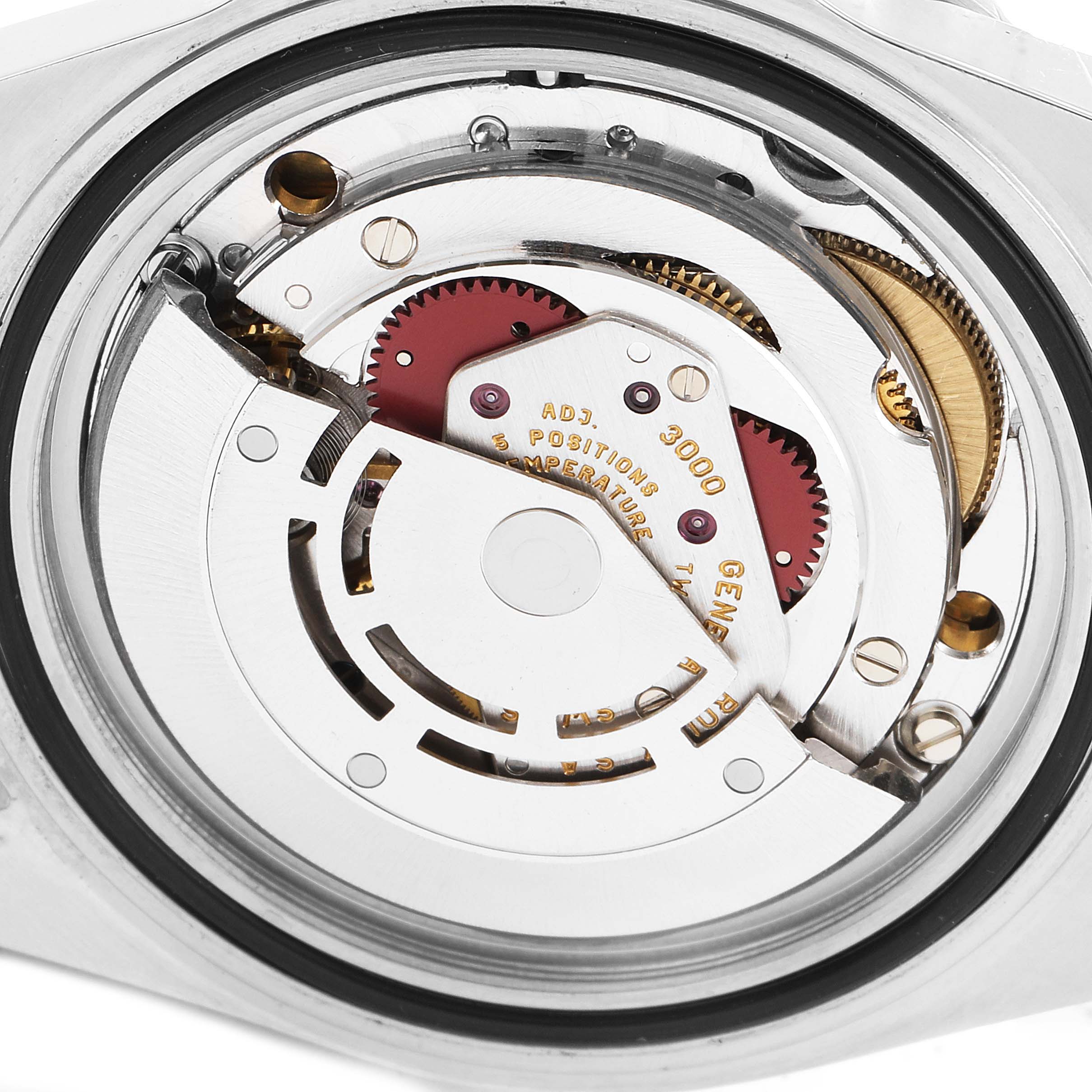 This image shows the internal mechanism of a Rolex Submariner 14060 Men
s Stainless Steel Black Dial 14060 Men
s Stainless Steel Black Dial watch from a top-down angle.