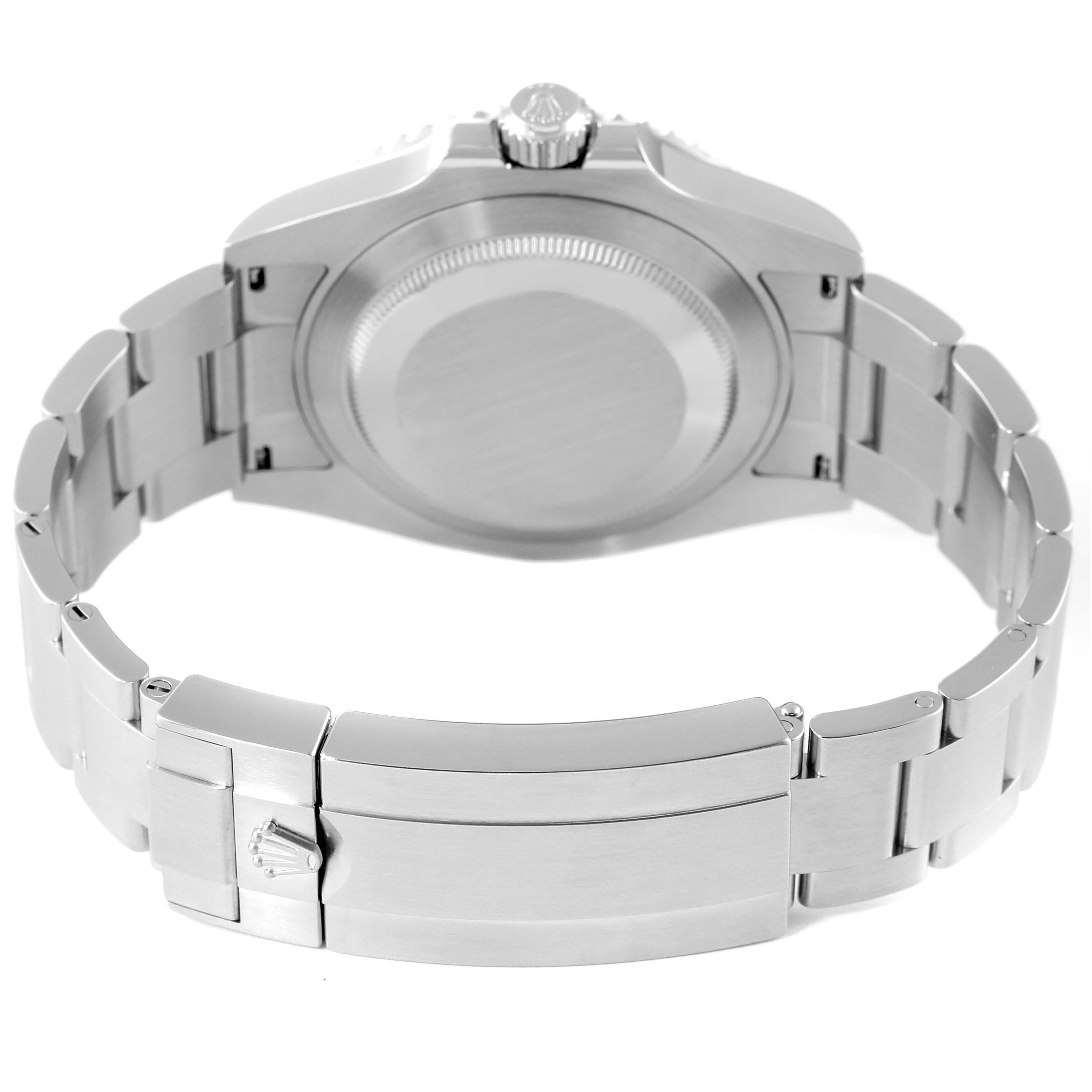 The image shows the back case and bracelet of a Rolex Submariner 124060 Men
s Stainless Steel Black Dial 124060 Men
s Stainless Steel Black Dial watch from a rear angle.