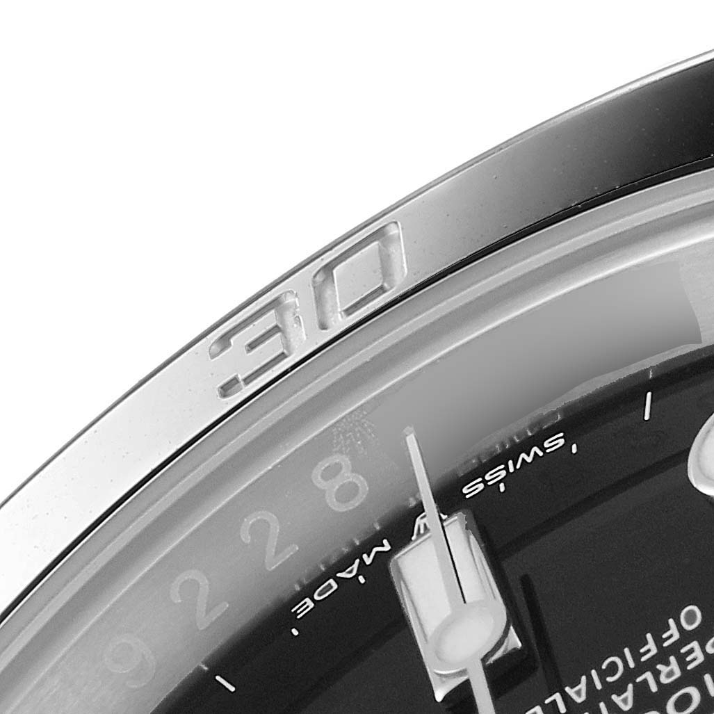 The image shows a close-up of the dial and the "30" marker on the bezel of a Rolex Submariner 124060 Men
s Stainless Steel Black Dial 124060 Men
s Stainless Steel Black Dial watch.