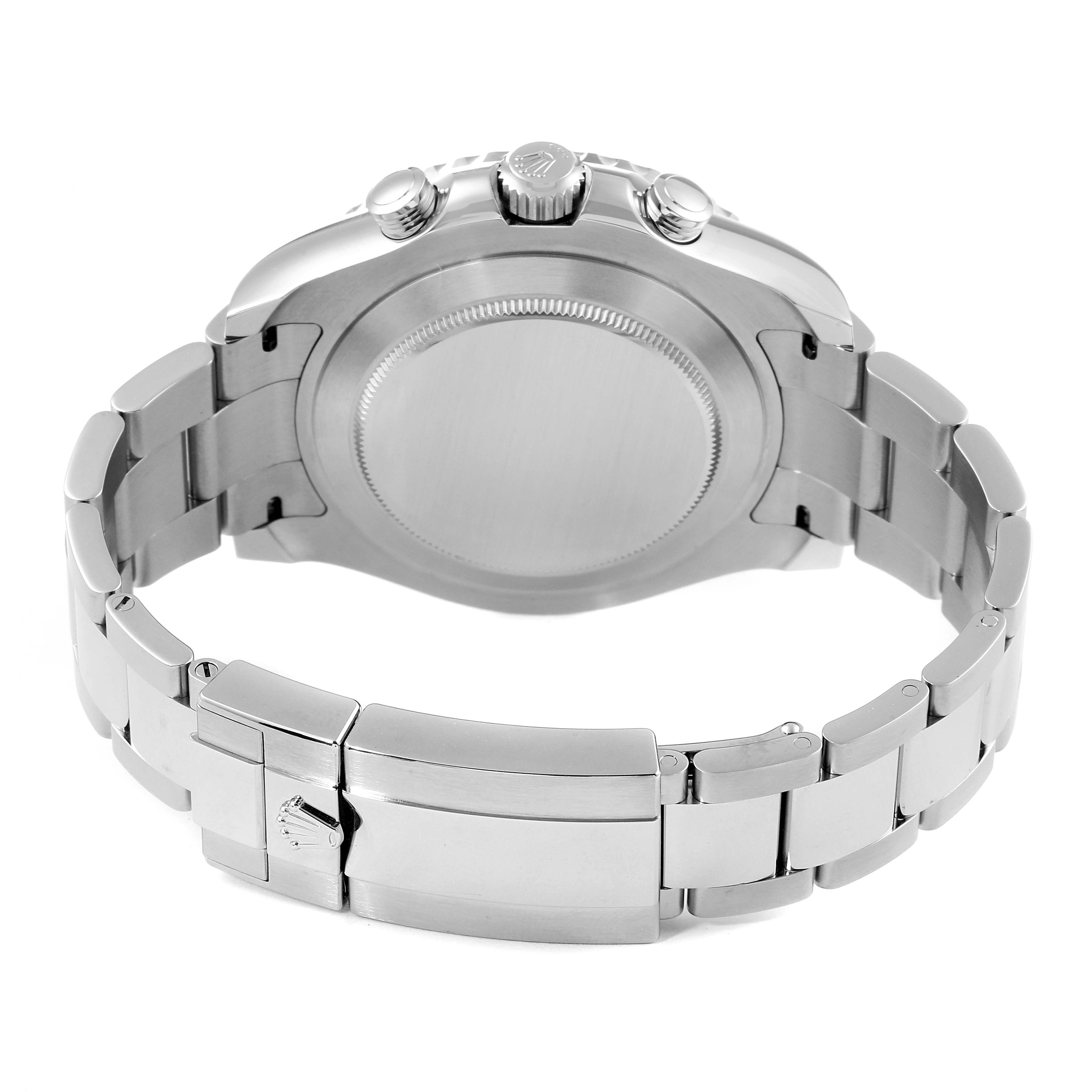 This image shows the backside and bracelet of a Rolex Yacht-Master 116680 Men
s Stainless Steel White Dial 116680 Men
s Stainless Steel White Dial watch.