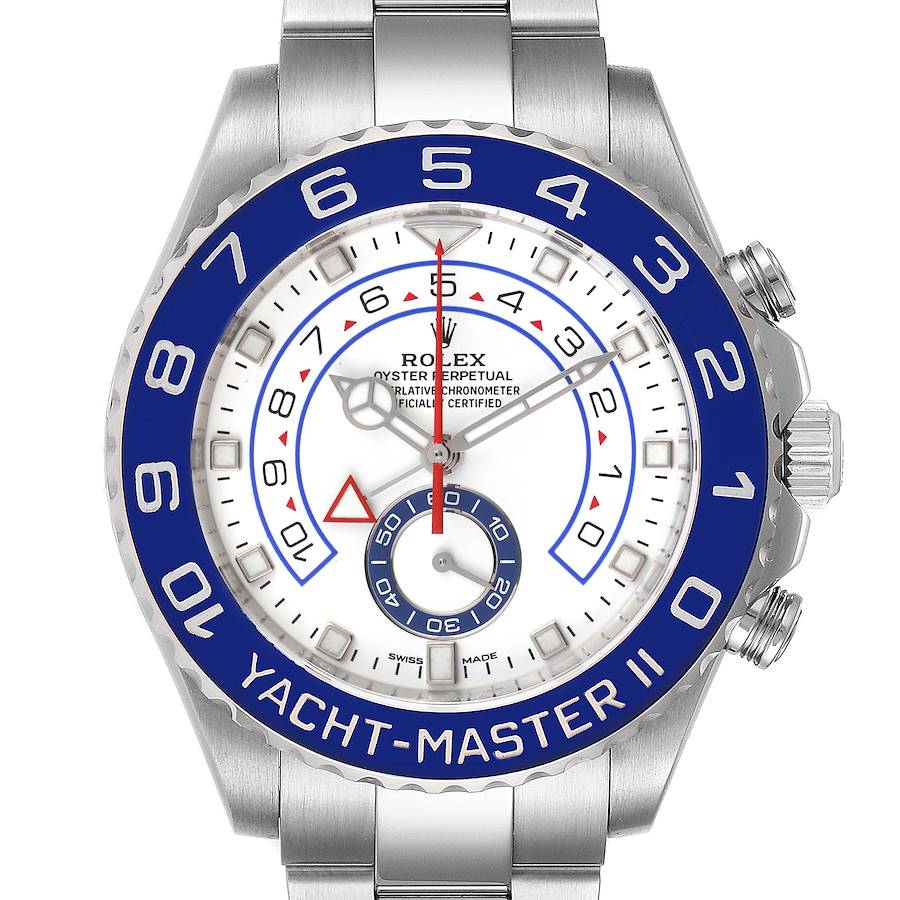 Rolex Yachtmaster II 44 Blue Cerachrom Bezel Mens Watch 116680 Box Card SwissWatchExpo