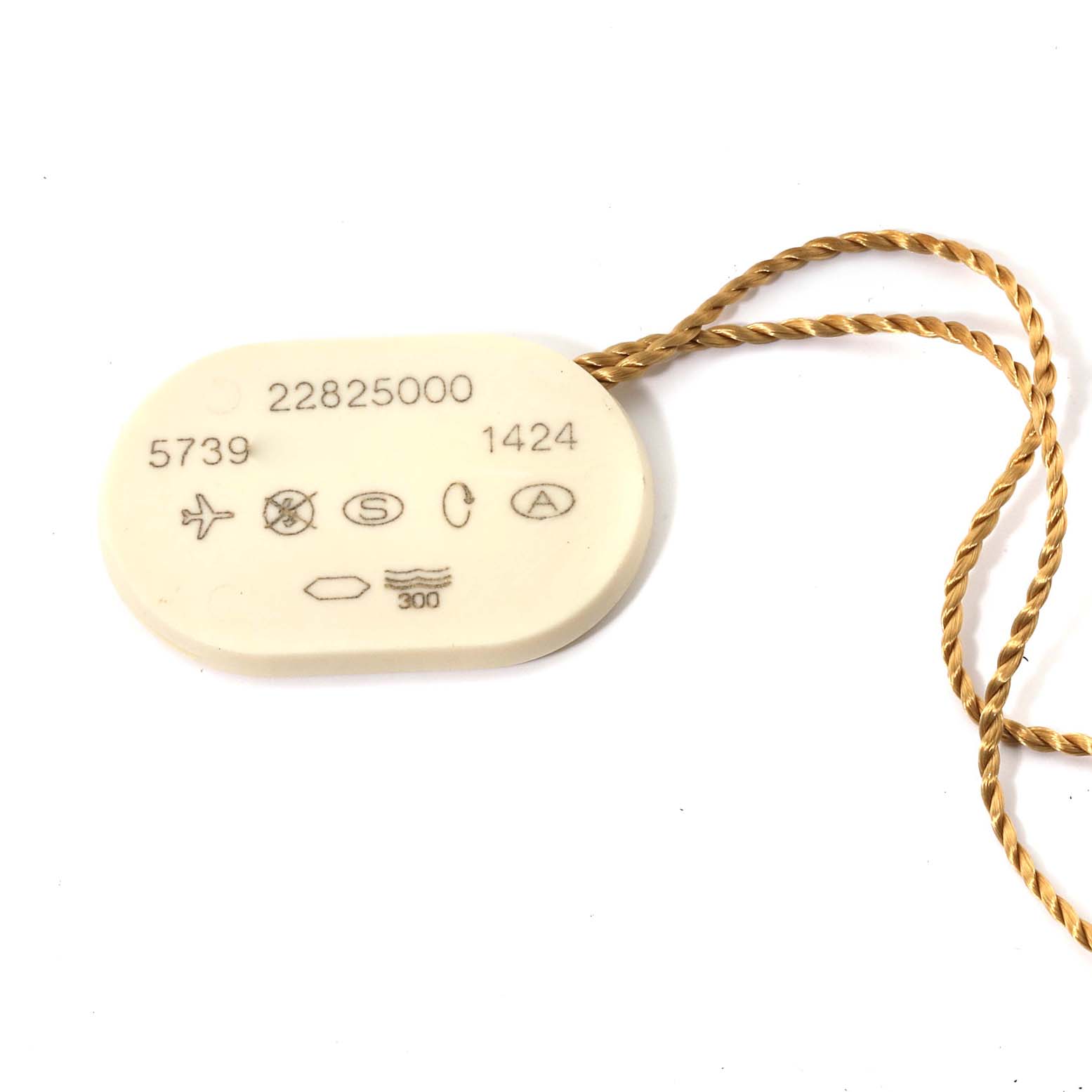 This image shows the tag for an Omega 2282.50.00 Women's Stainless Steel Black Dial 2282.50.00 Women's Stainless Steel Black Dial Seamaster Diver 300M Quartz 28mm Steel Ladies Watch, model 2282.50.00.