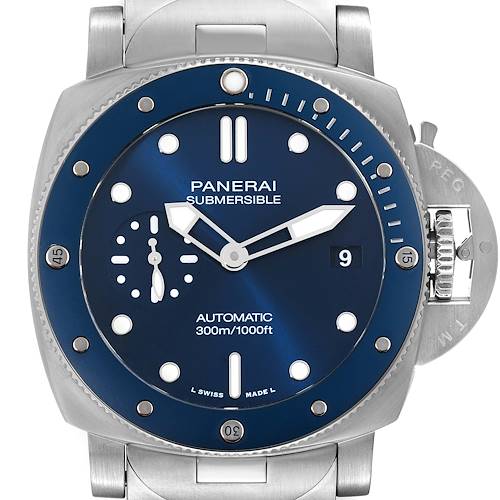 Photo of Panerai Submersible Blu Notte Blue Dial Steel Mens Watch PAM01068 Box Papers