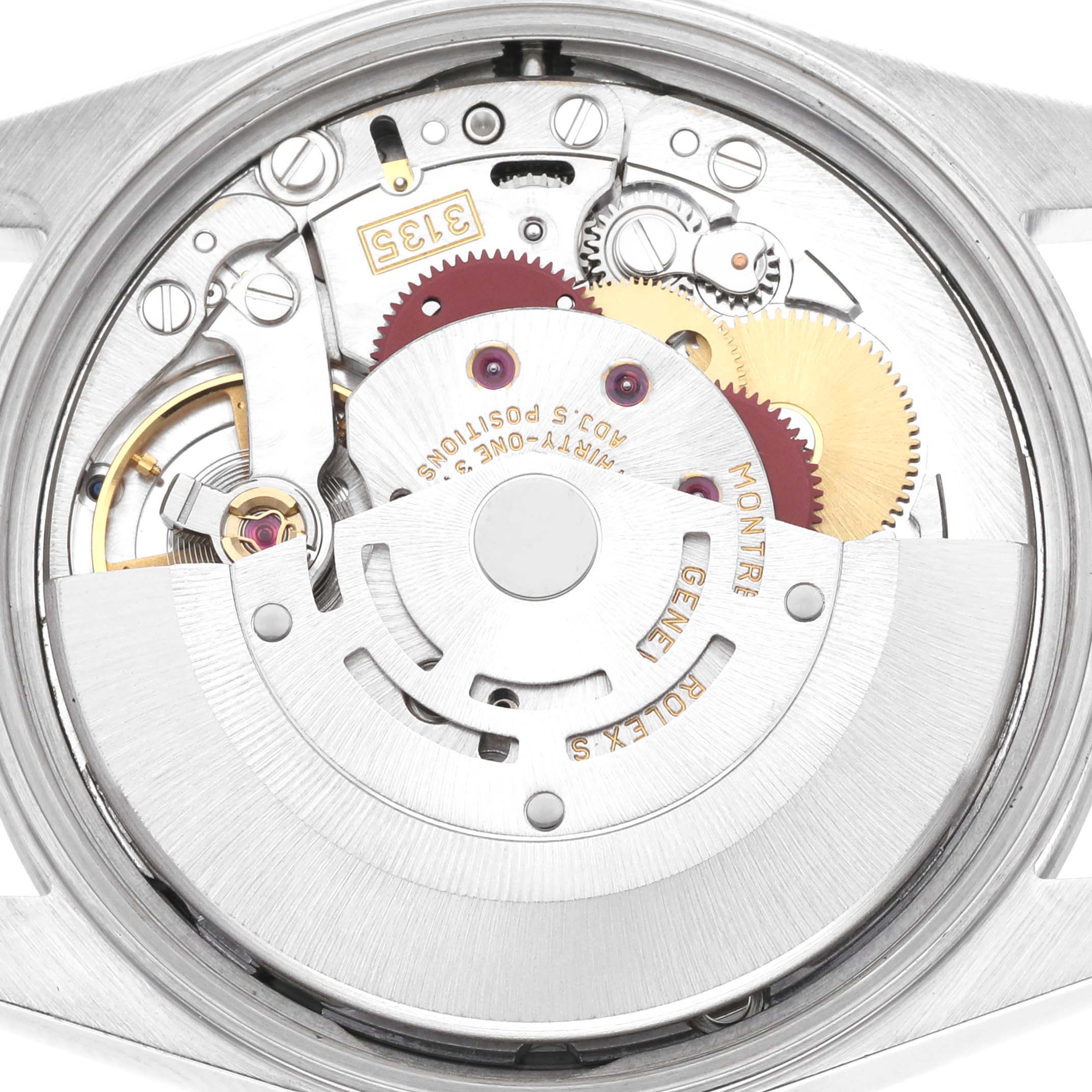 This image shows the internal mechanism of a Rolex Date 15200 Men
s Stainless Steel Blue Dial 15200 Men
s Stainless Steel Blue Dial model watch, featuring gears and parts of its movement.