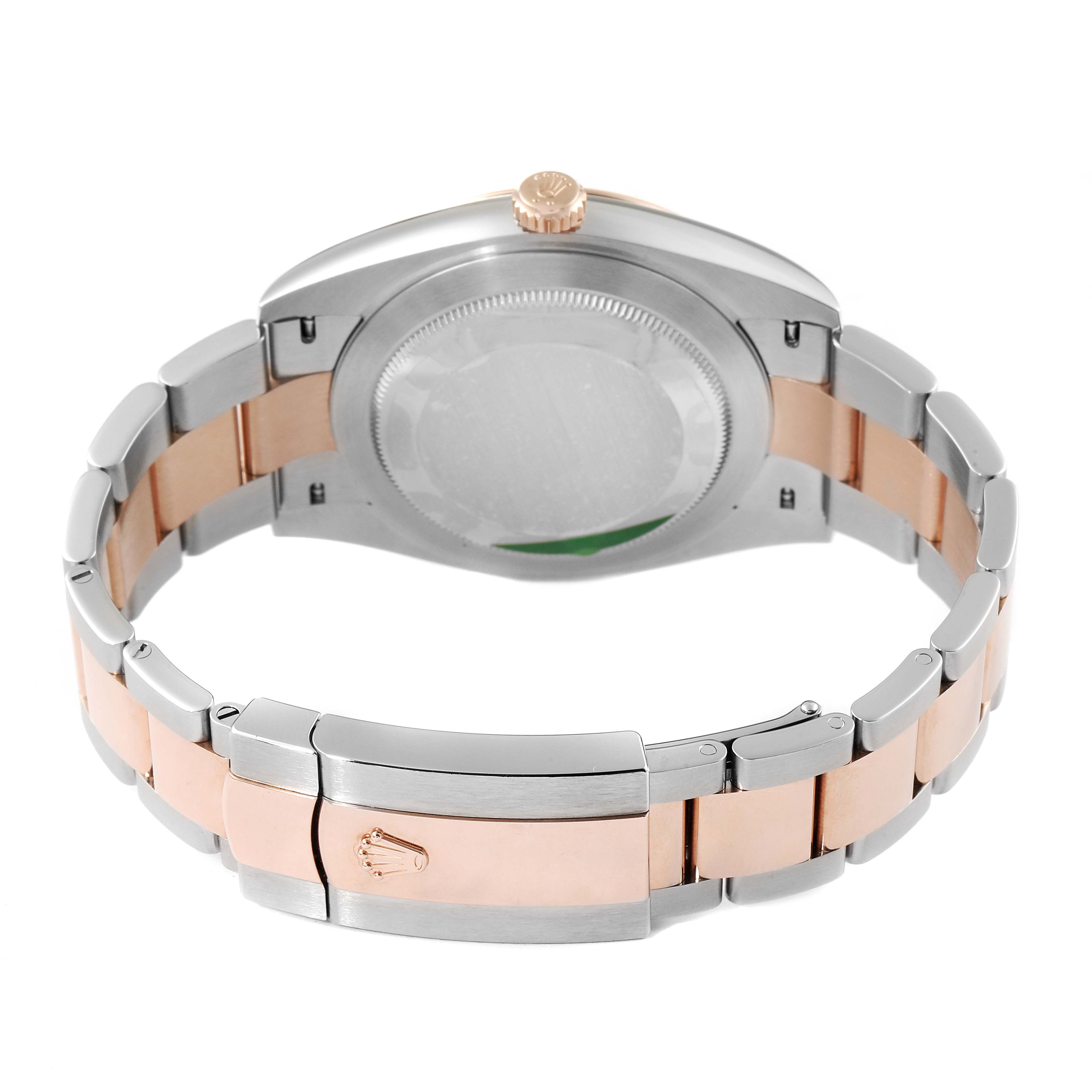 The image shows the back view of a Rolex Datejust 41 126331 Men's Steel and Gold (two tone) Brown Dial 126331 Men's Steel and Gold (two tone) Brown Dial, highlighting the bracelet and clasp.