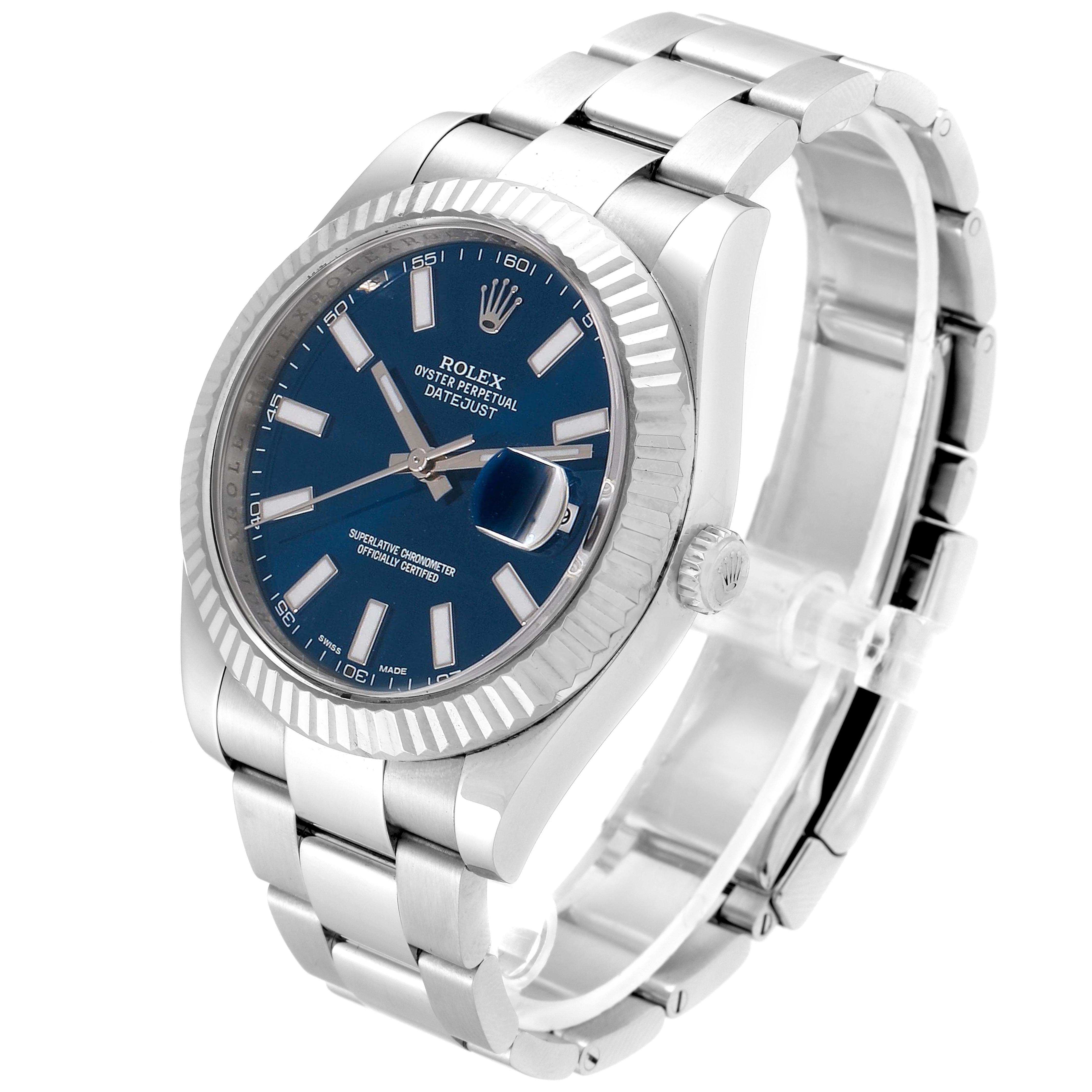 rolex datejust steel blue dial