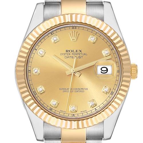 Photo of Rolex Datejust II Steel Yellow Gold Diamond Mens Watch 116333