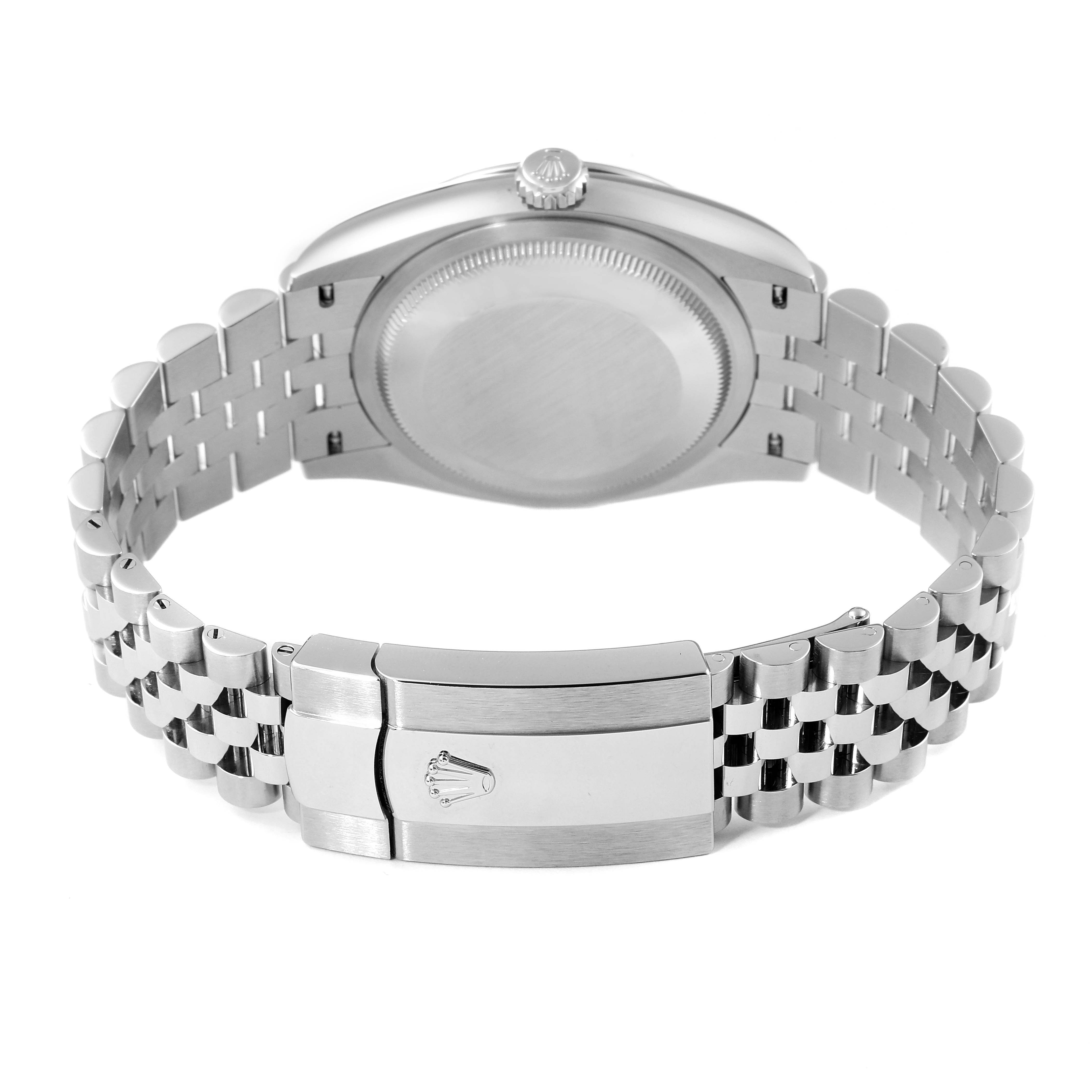 The image shows the back case, bracelet, and clasp of a Rolex Datejust 126234 Men's Stainless Steel Blue Dial 126234 Men's Stainless Steel Blue Dial watch from a rear angle.