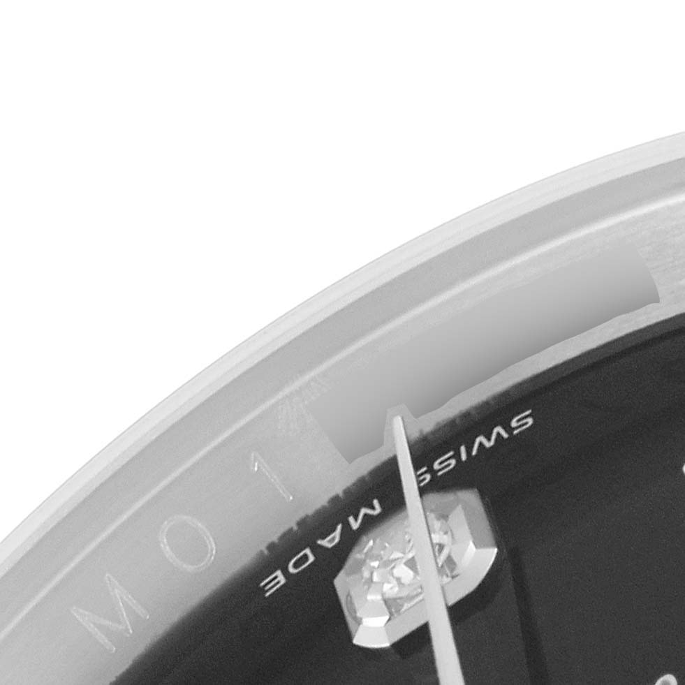 The image shows a close-up of the dial and bezel with the hand and "Swiss Made" text of the Rolex Datejust 116234 Men
s Stainless Steel Black Dial 116234 Men
s Stainless Steel Black Dial watch.