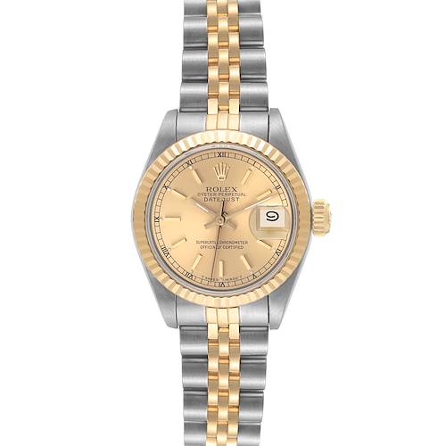 Photo of Rolex Datejust Steel Yellow Gold Champagne Dial Ladies Watch 69173 Box Papers