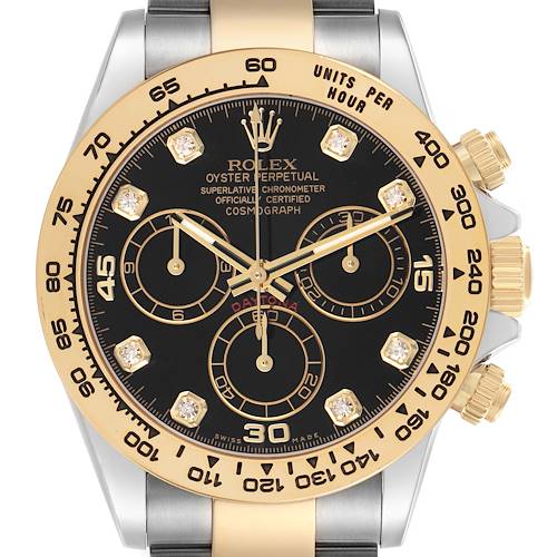 Photo of Rolex Daytona Steel Yellow Gold Diamond Dial Mens Watch 116503