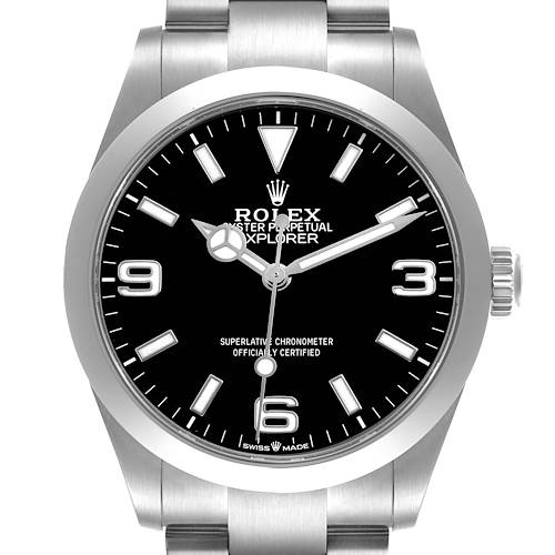 Photo of Rolex Explorer I 40 Steel Black Dial Mens Watch 224270 Box Card