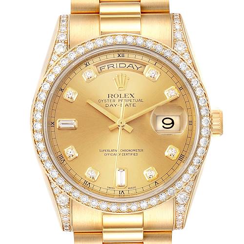 Photo of Rolex President Day-Date 36 Yellow Gold Diamond Mens Watch 118388