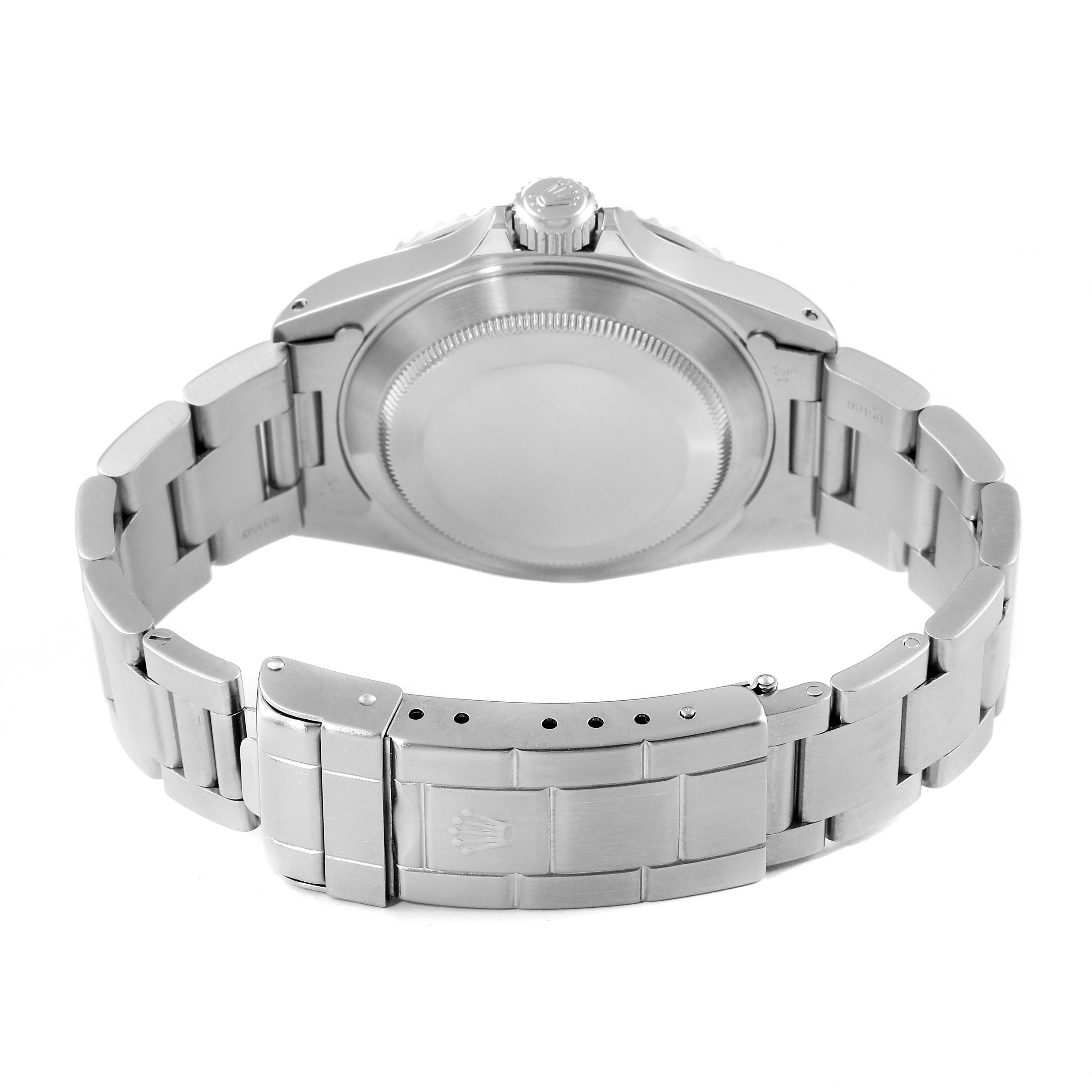 The image shows the back case and bracelet of a Rolex Submariner 14060 Men
s Stainless Steel Black Dial 14060 Men
s Stainless Steel Black Dial watch from a rear angle.