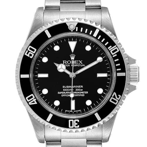 Photo of Rolex Submariner 40mm Non-Date 4 Liner Steel Steel Watch 14060 Box Card