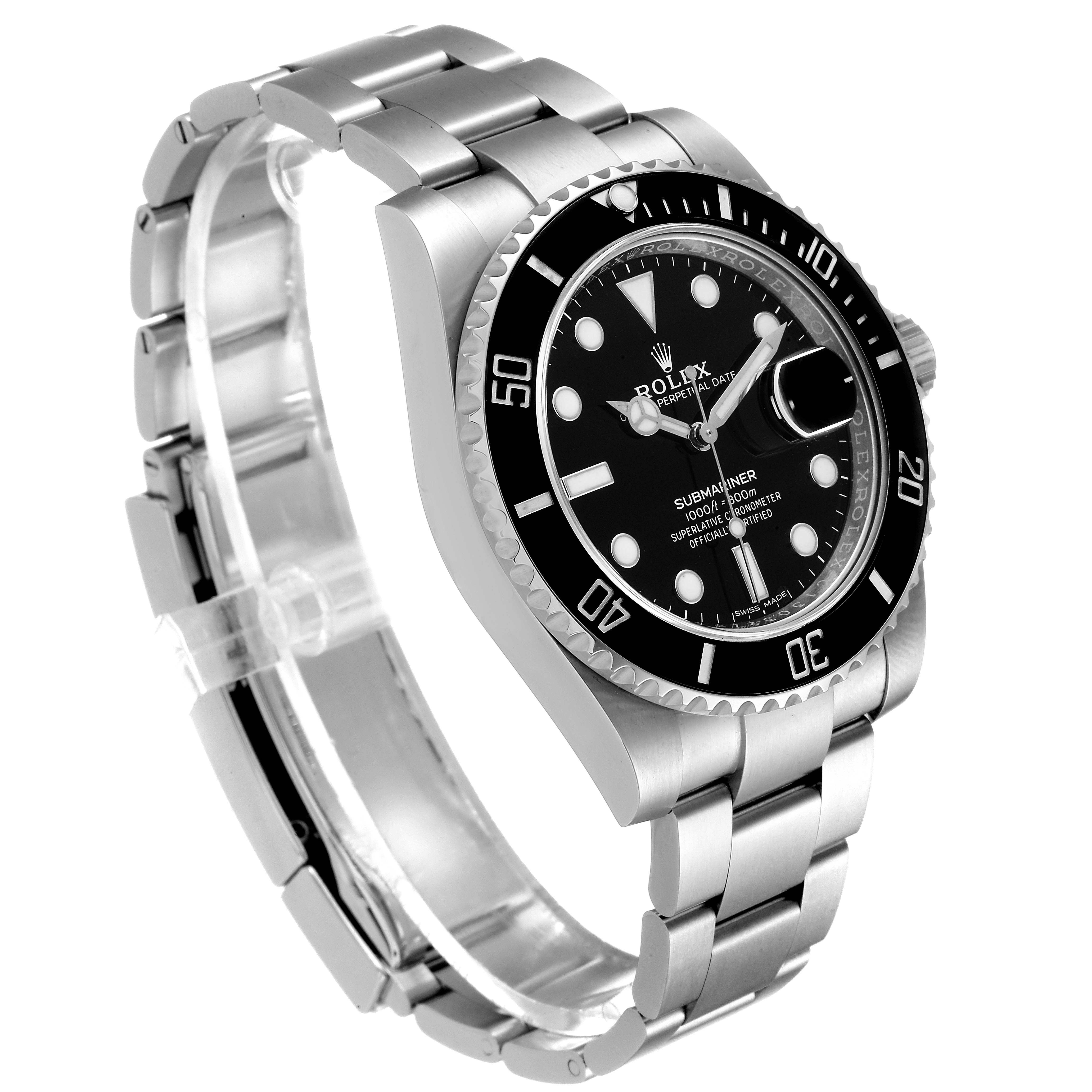 The image shows a Rolex Submariner 116610LN Men
s Stainless Steel Black Dial 116610LN Men
s Stainless Steel Black Dial watch at a slight angle, highlighting the bezel, dial, and bracelet.
