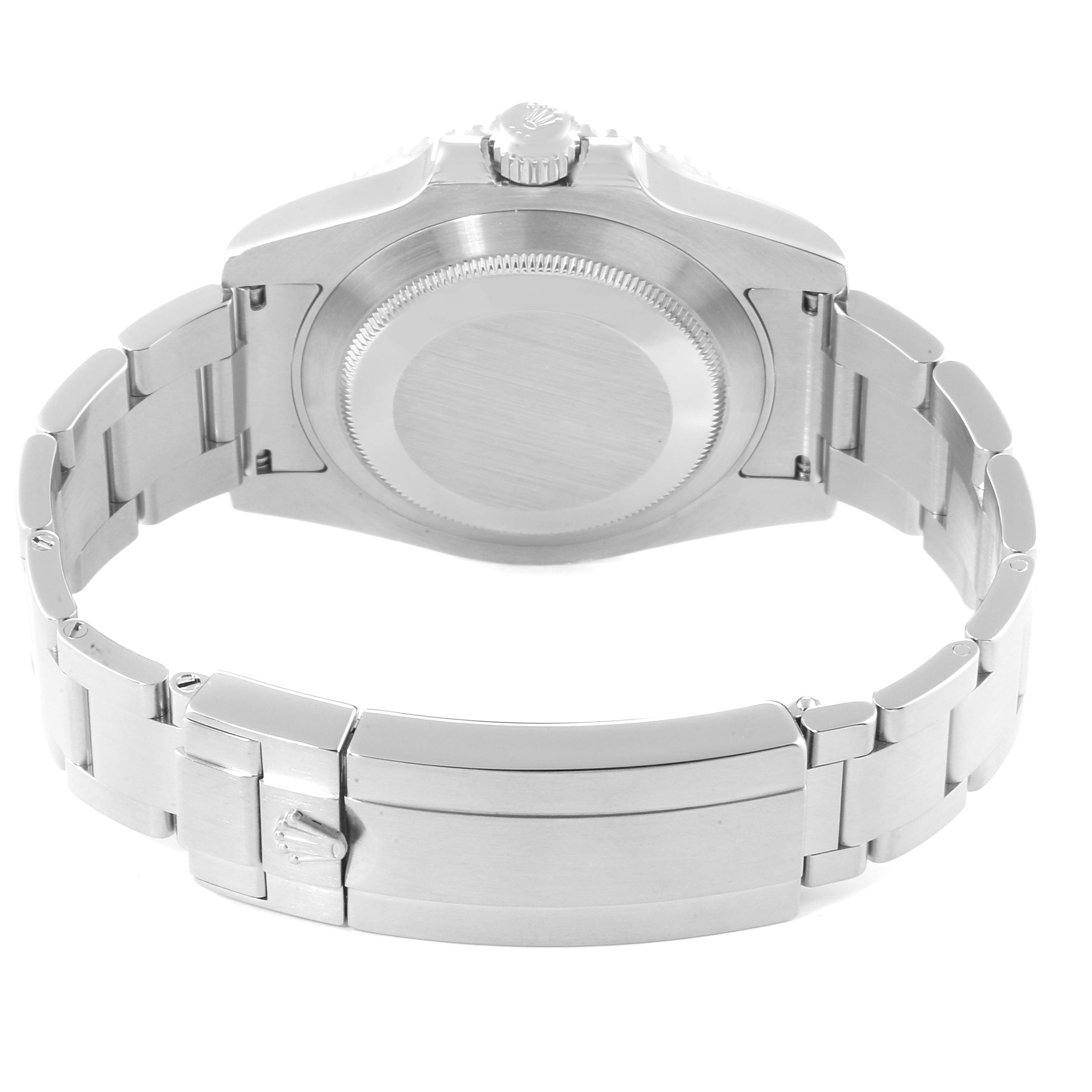 This image shows the back case and bracelet clasp of a Rolex Submariner 114060 Men
s Stainless Steel Black Dial 114060 Men
s Stainless Steel Black Dial watch at a rear angle.