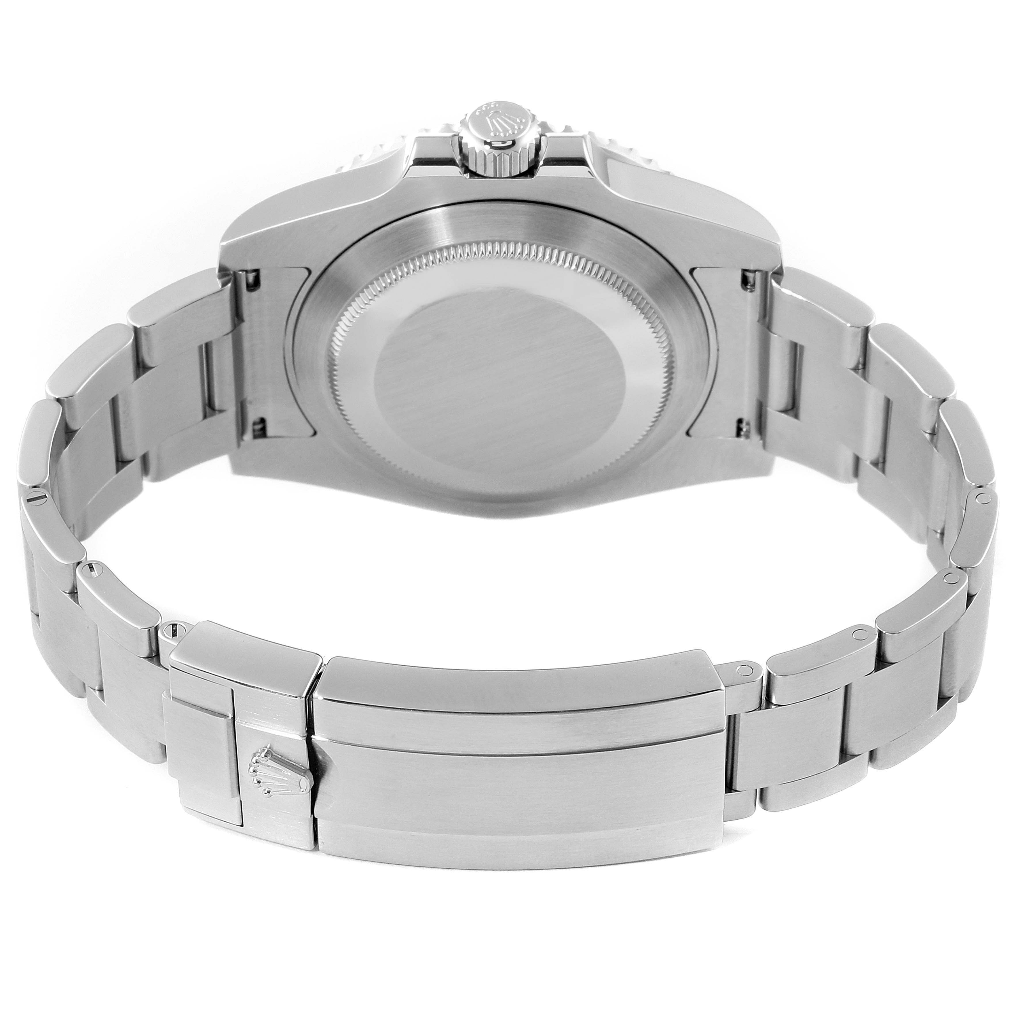 The image shows the back and bracelet clasp of a Rolex Submariner 116610LV Men
s Stainless Steel Green Dial 116610LV Men
s Stainless Steel Green Dial watch.