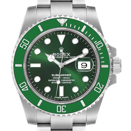 Photo of Rolex Submariner Hulk Green Dial Bezel Steel Mens Watch 116610LV Unworn