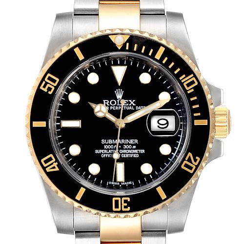 Photo of Rolex Submariner Steel Yellow Gold Black Dial Automatic Mens Watch 116613