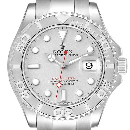 Photo of Rolex Yachtmaster Steel Platinum Dial Bezel Mens Watch 16622