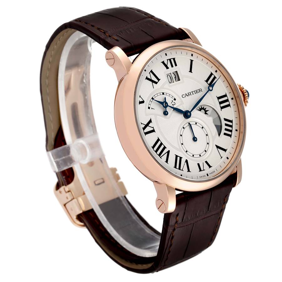 Cartier Rotonde Retrograde GMT Time Zone Rose Gold Mens Watch 