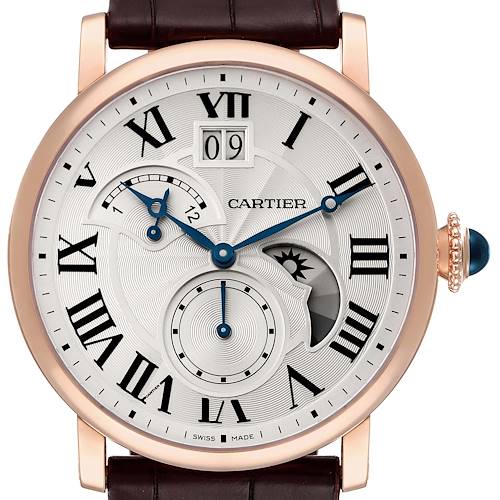 Photo of Cartier Rotonde Retrograde GMT Time Zone Rose Gold Mens Watch W1556240 Box Card
