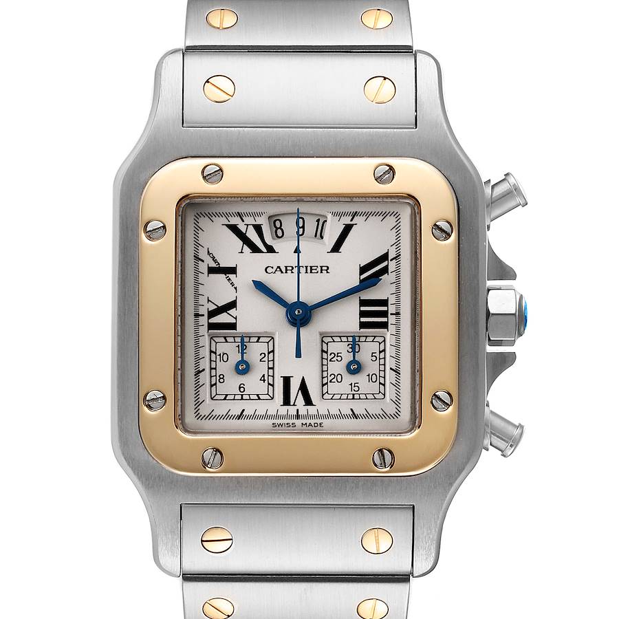 Cartier Santos Chronoflex Steel 18K Yellow Gold Watch W20042C4 SwissWatchExpo