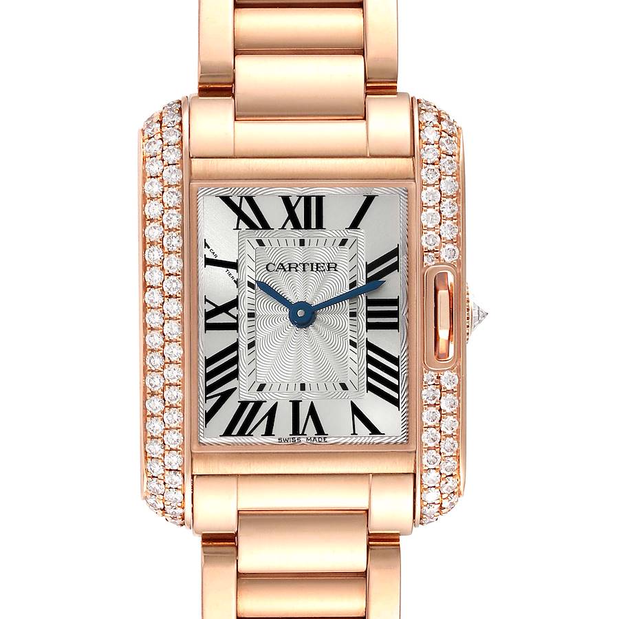 Cartier Tank Anglaise 18K Rose Gold Diamond Ladies Watch WT100002 SwissWatchExpo