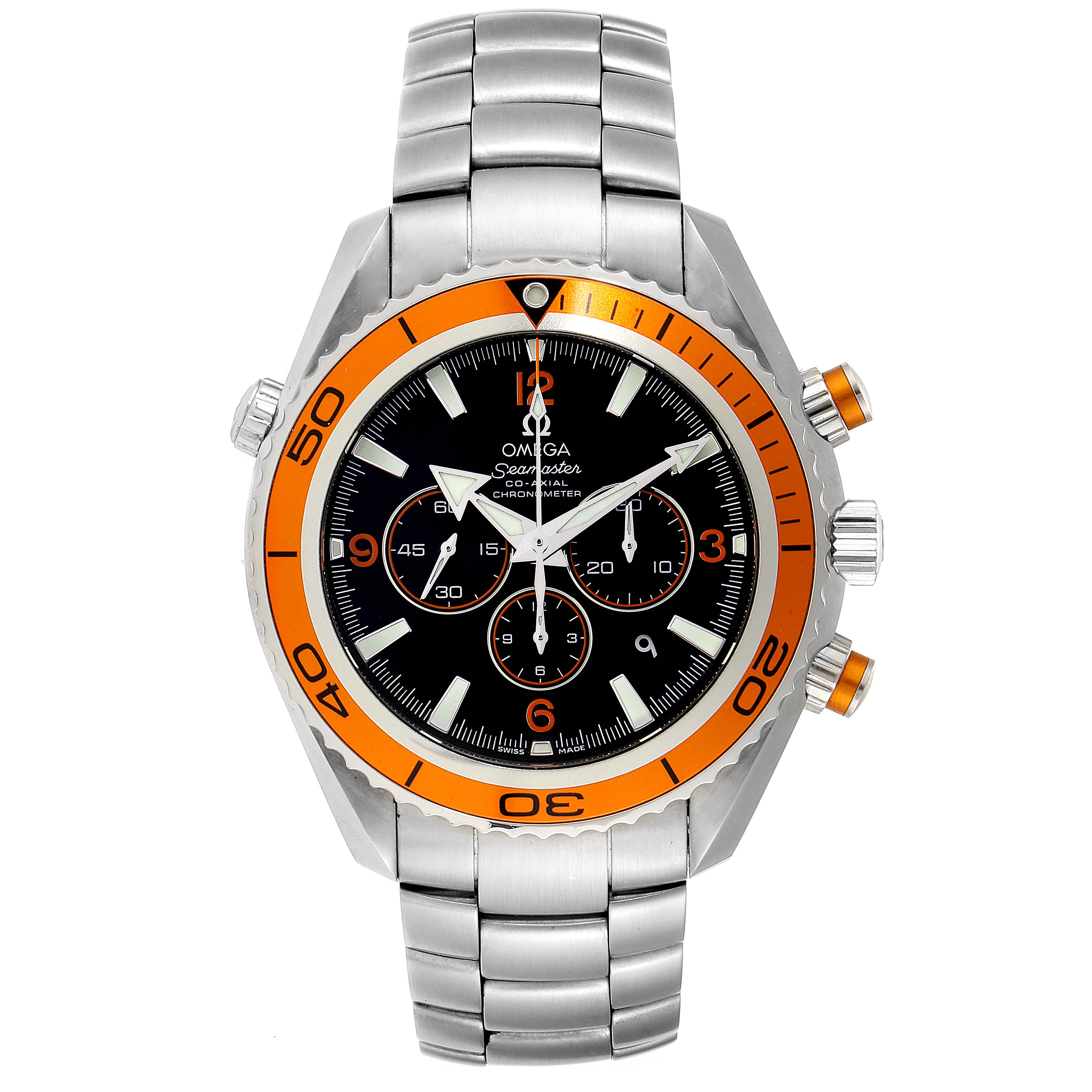 Omega Seamaster Planet Ocean XL Chrono Mens Watch 2218.50.00 Box Card ...