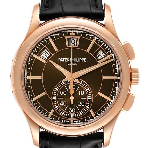 Photo of Patek Philippe Complications Annual Calendar Rose Gold Watch 5905 Box Papers