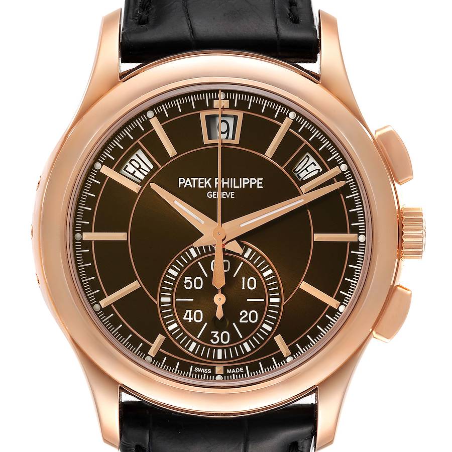 Patek Philippe Complications Annual Calendar Rose Gold Watch 5905 Box Papers SwissWatchExpo