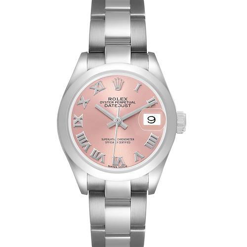 Photo of Rolex Datejust 28 Pink Roman Dial Steel Ladies Watch 279160 Card