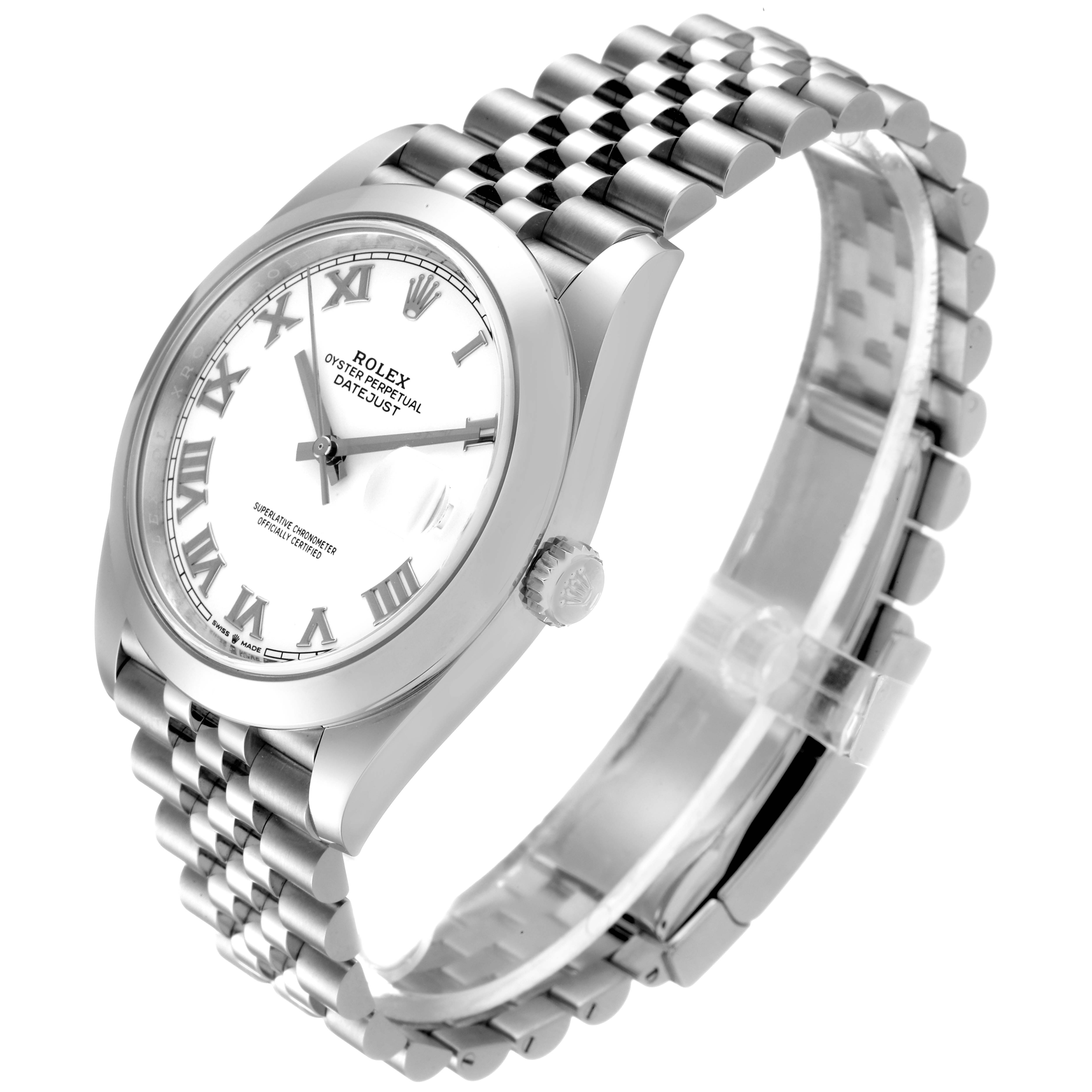 rolex datejust 41 white dial roman numerals