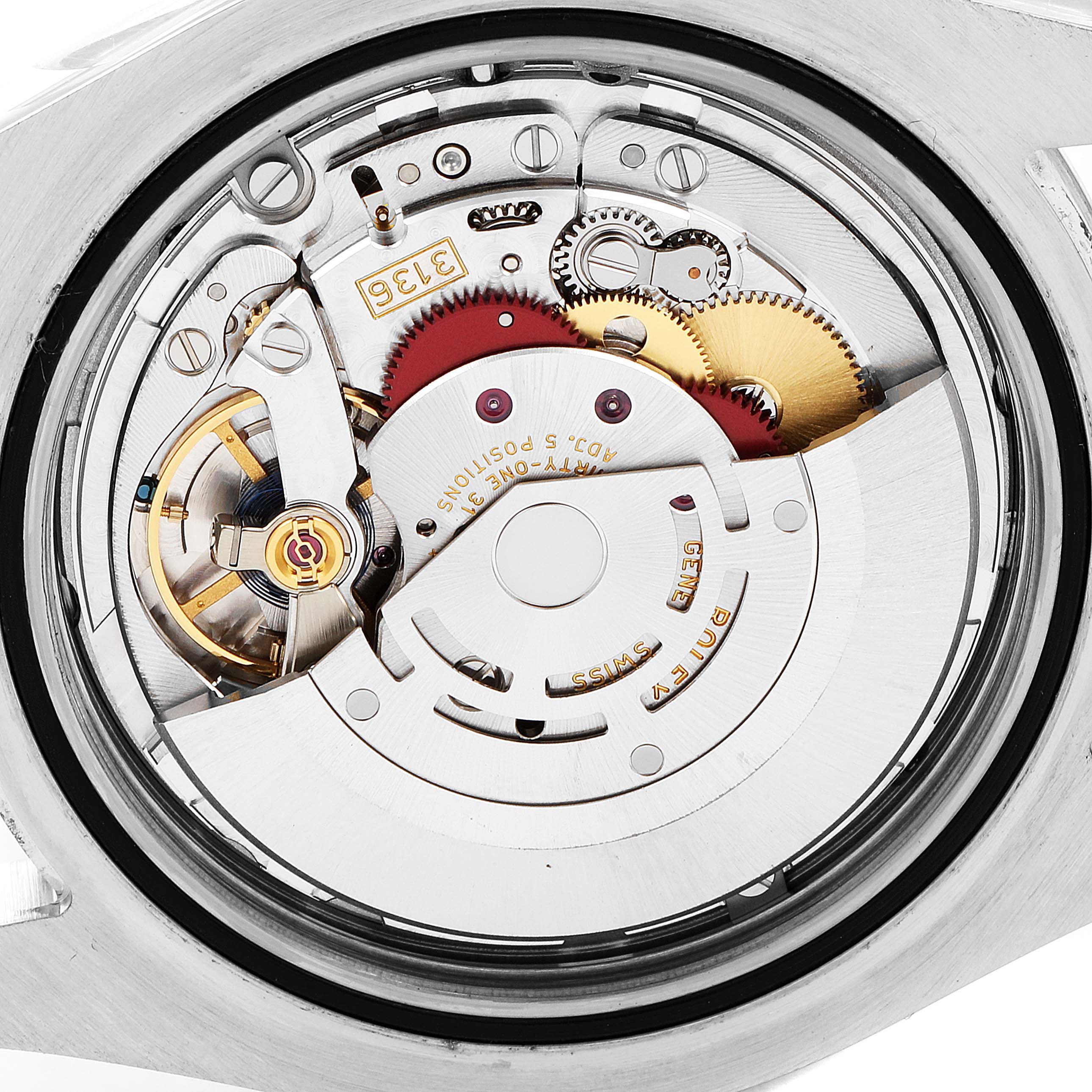 The image shows the internal mechanism of a Rolex Datejust 41 116333 Men's Steel and Gold (two tone) Black Dial 116333 Men's Steel and Gold (two tone) Black Dial watch, viewed from the back cover.