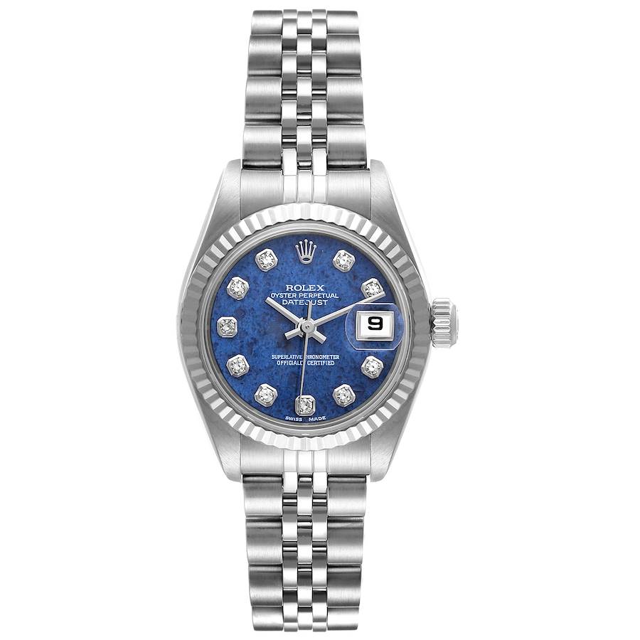 tidsplan Valnød lyserød Rolex Datejust Steel White Gold Sodalite Stone Diamond Dial Ladies Watch  79174 | SwissWatchExpo