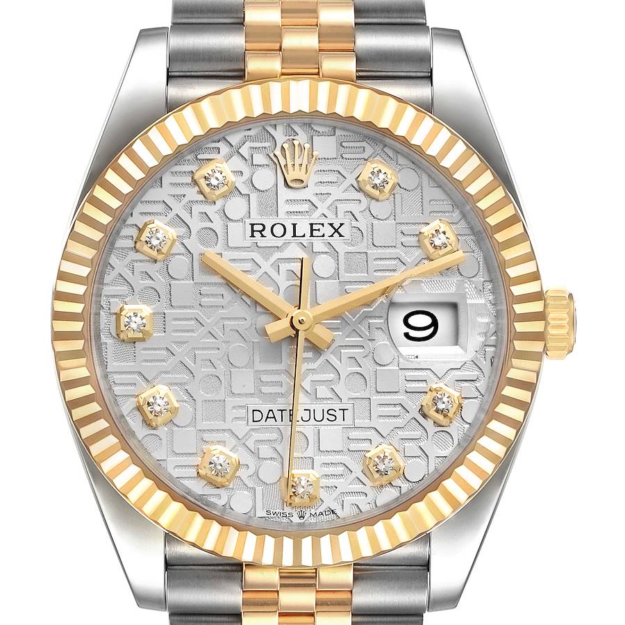 Rolex Datejust Steel Yellow Gold Diamond Dial Mens Watch 126233 Box Card SwissWatchExpo