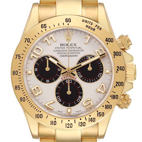 Photo of Rolex Daytona Ivory Dial Yellow Gold Mens Watch 116528 Box Card