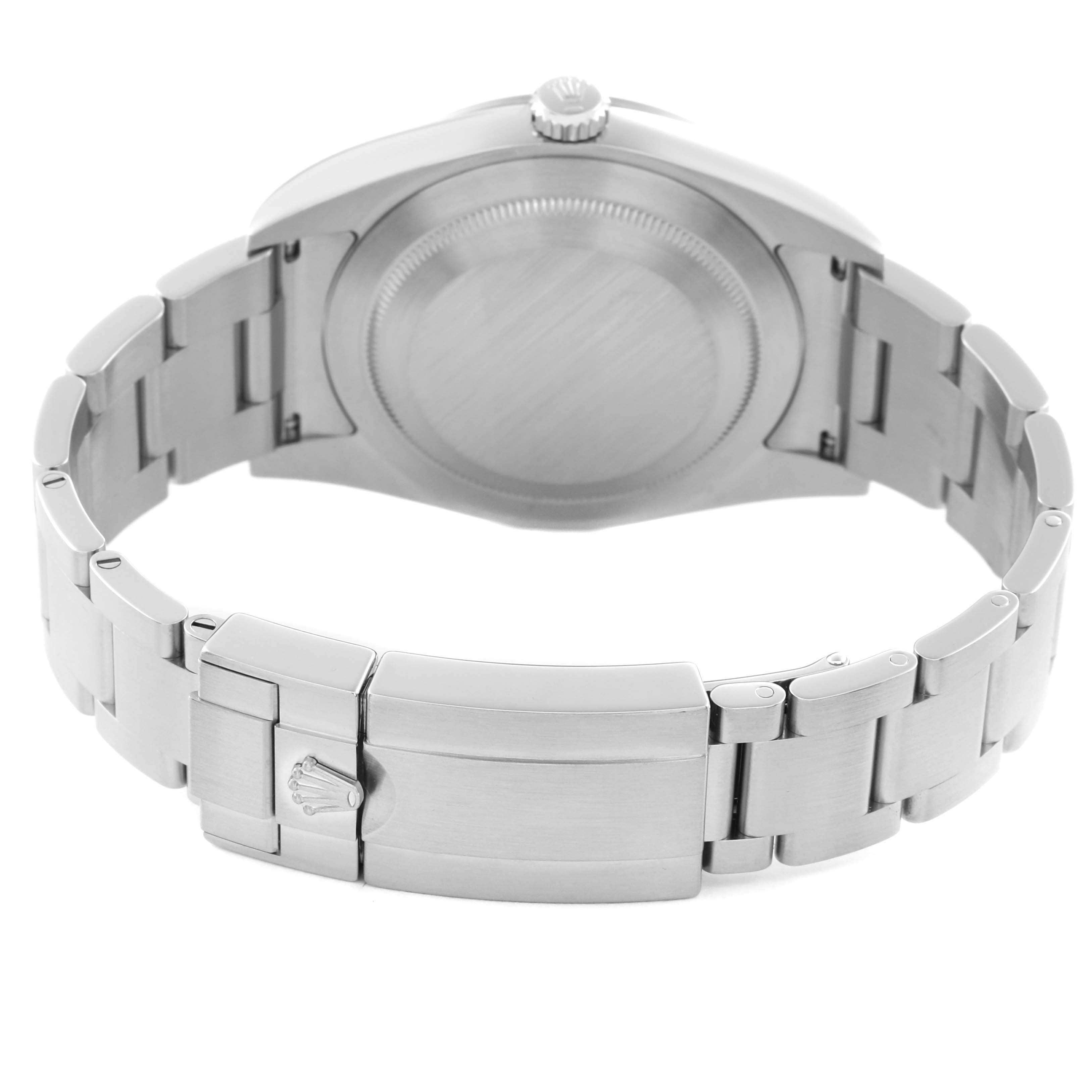 The image shows the back case and bracelet clasp of the Rolex Explorer 214270 Men's Stainless Steel Black Dial 214270 Men's Stainless Steel Black Dial watch from a rear angle.